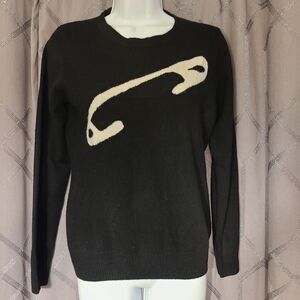 CODO Couture Dossier Black Cashmere Safety Pin Sweater S